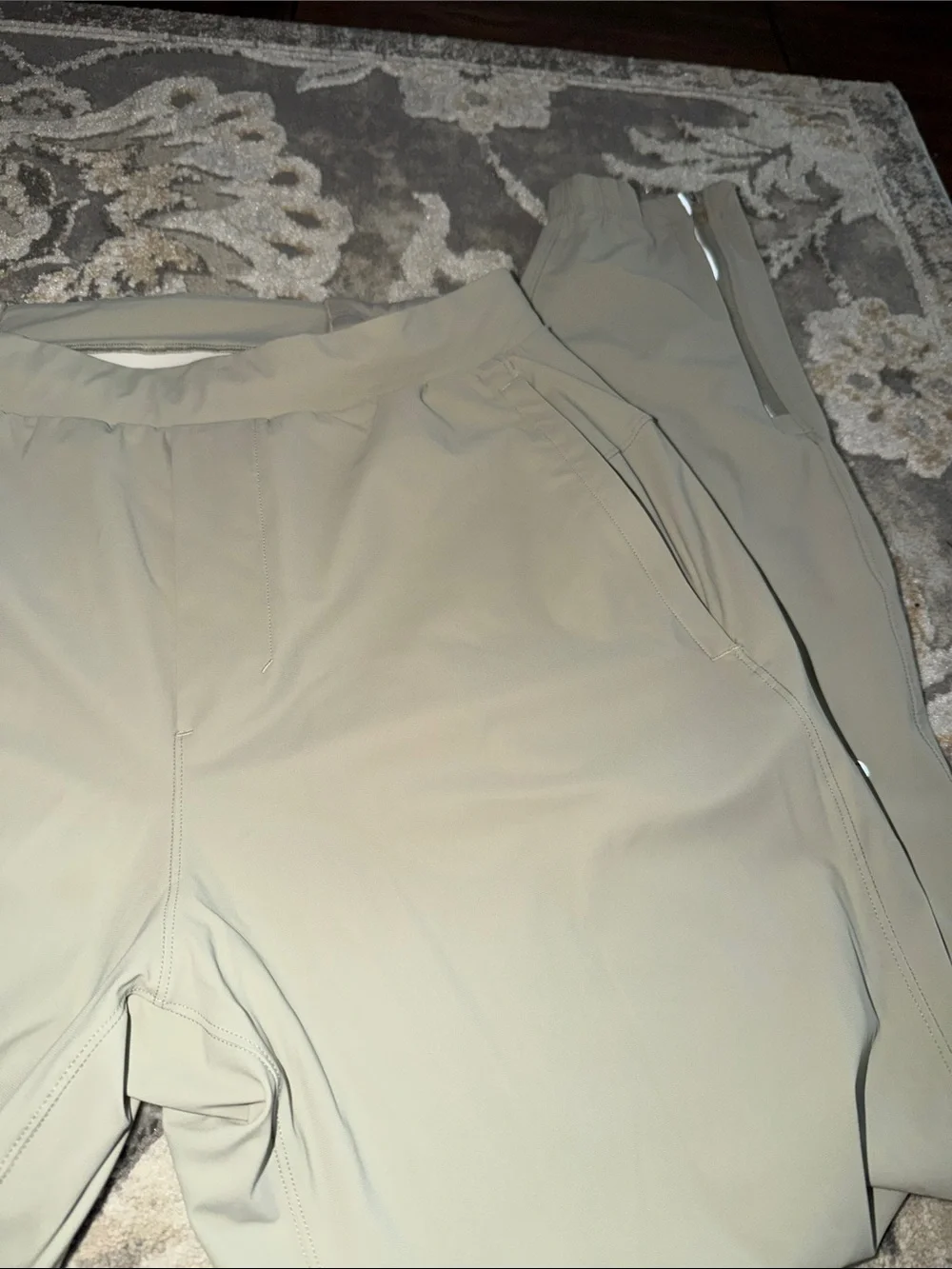 Men's Lululemon Elastic-Waist Pants in Light Khaki